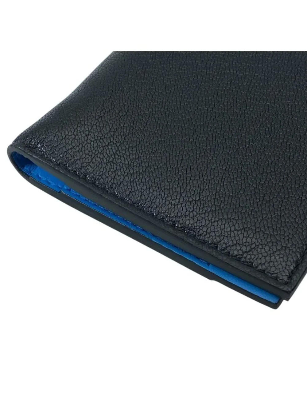 Bottega Veneta Bifold Wallet Leather Black Blue Practical Daily